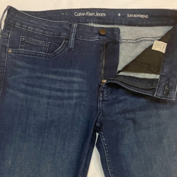 Calvin Klein Jeans Blue Denim Slim Boyfriend Jeans - Women's Size 8 - Picture 3 of 5